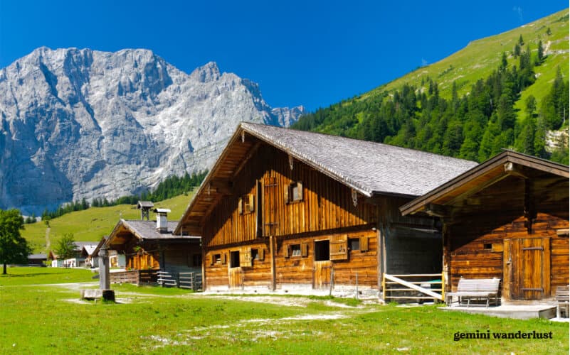 bavaria germany chalet with alps mountain