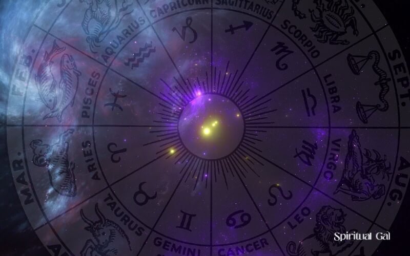 a circle with zodiac signs in the center